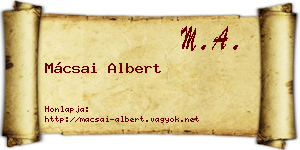Mácsai Albert névjegykártya
