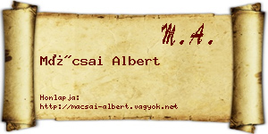 Mácsai Albert névjegykártya