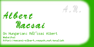 albert macsai business card